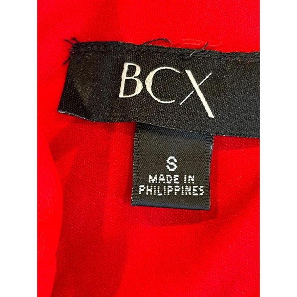 BCX Womens Fit & Flare Mini Dress Caged Top Design Elastic Waist Red Size Small - Picture 6 of 8
